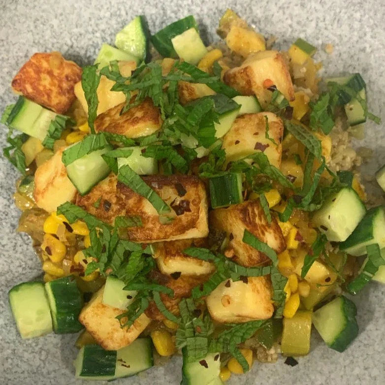 Creamy Tandoori Halloumi Curry with Cauliflower Rice