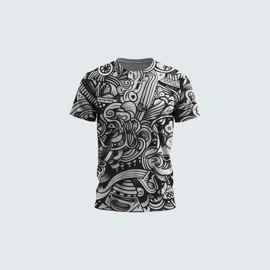 Full Print Doodle T-Shirt